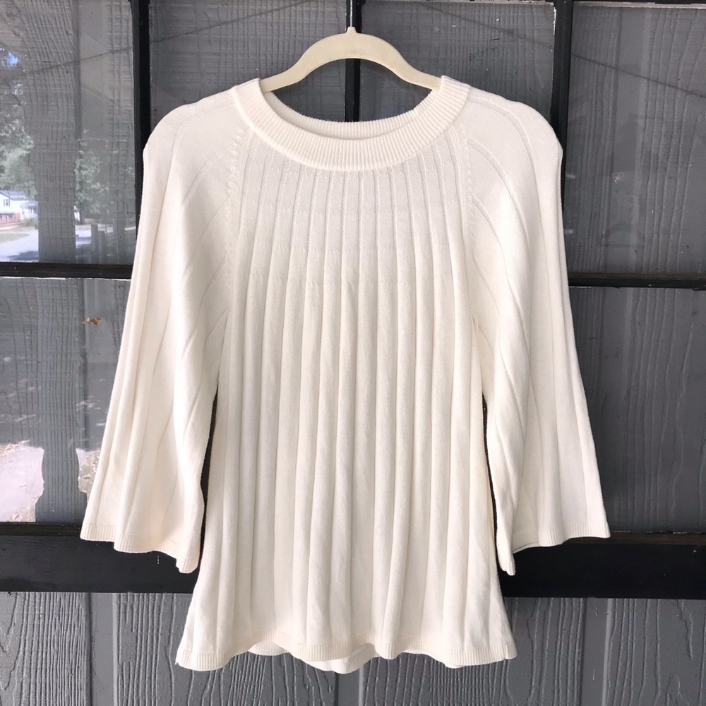 Loft brand, off white sweater with flared style